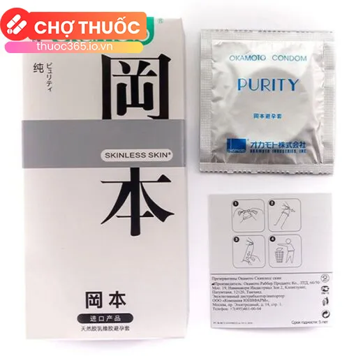 Bao cao su Okamoto Skinless Skin Purity (hộp 10 chiếc)