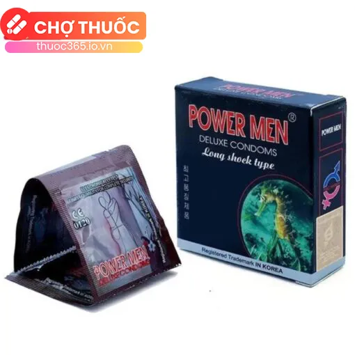 Bao cao su Power Men Cá Ngựa Long Shock Type (Hộp 3 cái)