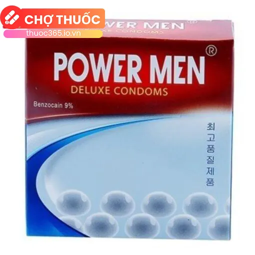 Bao cao su Power Men Delixe Condoms Ngọc Trai (Hộp 3 cái)