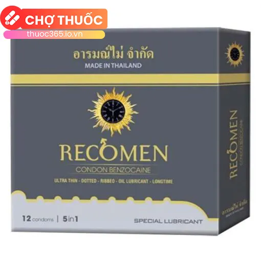 Bao cao su Recomen 5in1 đen (Hộp 12 chiếc)