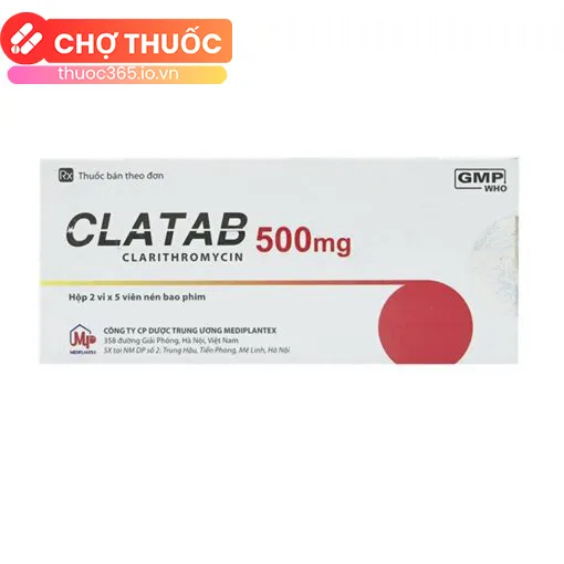 Clatab 500mg (Hộp 2 vỉ)